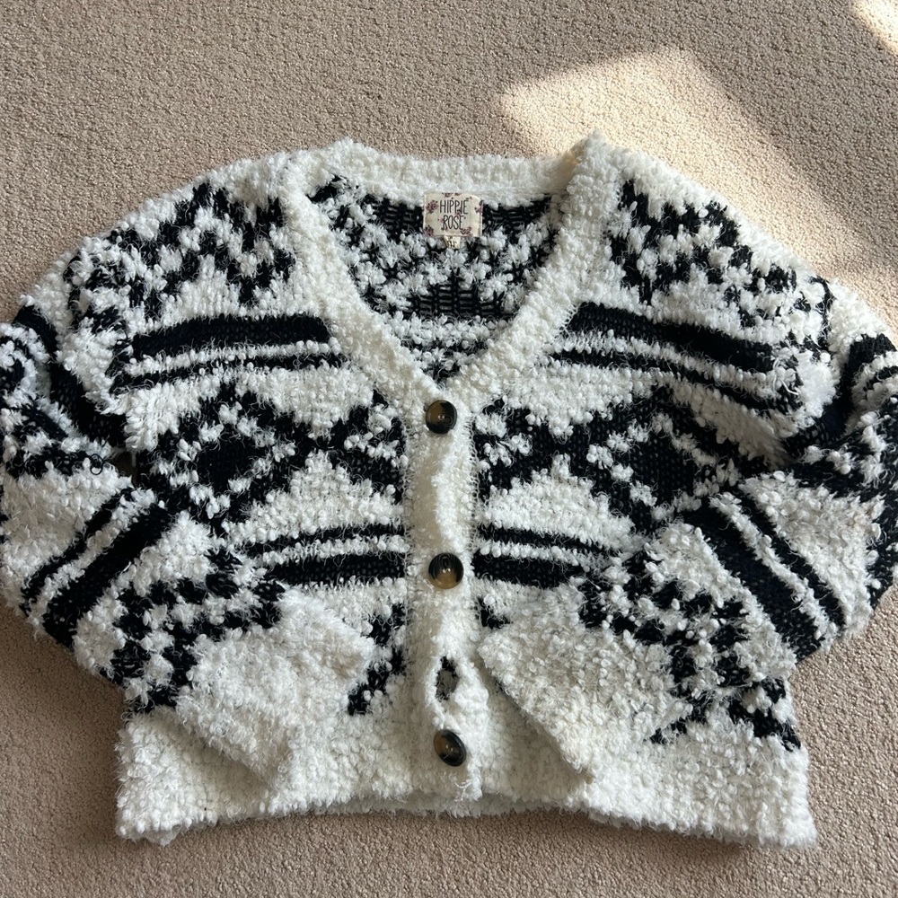 Cozy Black and White Cardigan
